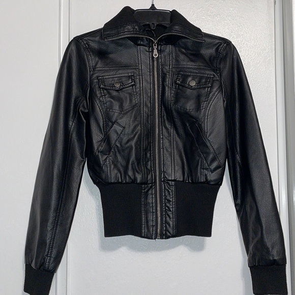 BONGO Jackets & Blazers - Bongo Women’s Faux Black Leather Jacket - Size : Medium (**Make An Offer)